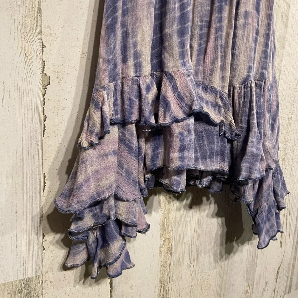 Free People Blue Purple Adella Lace Tie-Dye Mini Dress XS